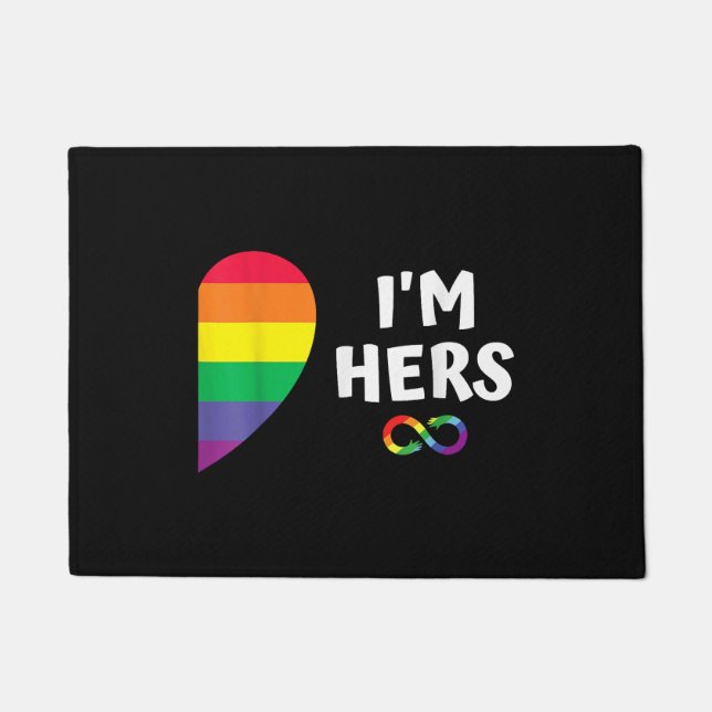 Im hers shes mine matching for pride lesbian coupl doormat (Front)