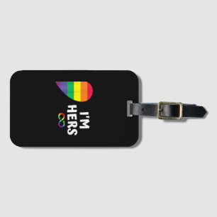 Im hers shes mine matching for pride lesbian coupl luggage tag