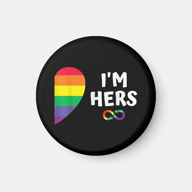 Im hers shes mine matching for pride lesbian coupl magnet (Front)