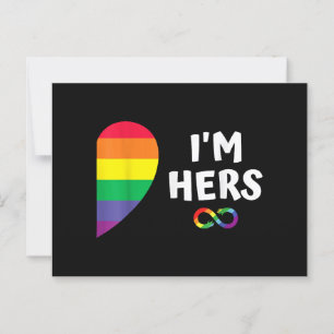 Im hers shes mine matching for pride lesbian coupl postcard