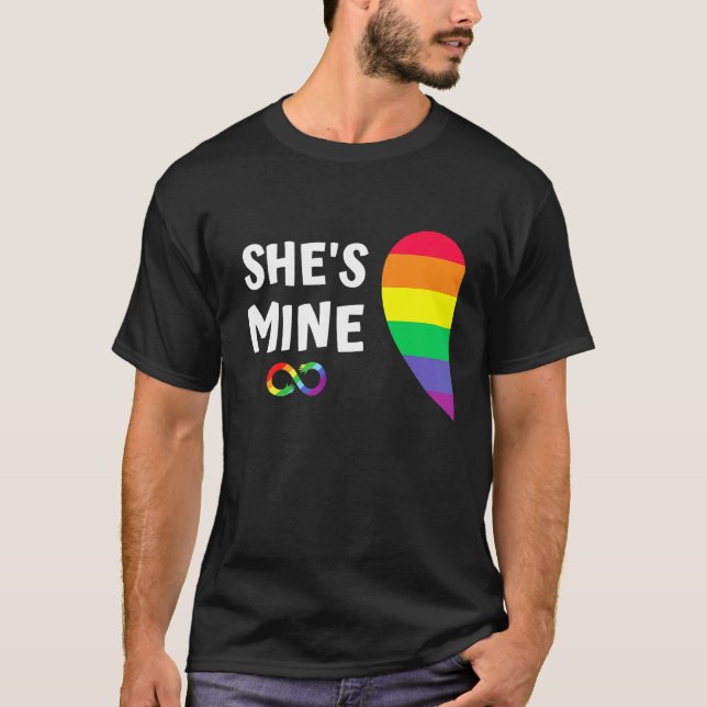 Im Hers Shes Mine Matching For Pride Lesbian Coupl T-Shirt (Front)