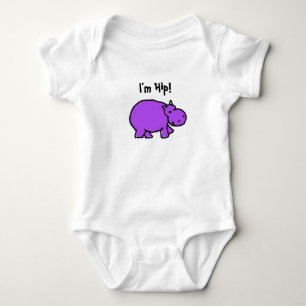 I'm Hip! Hippo Outfit Baby Bodysuit