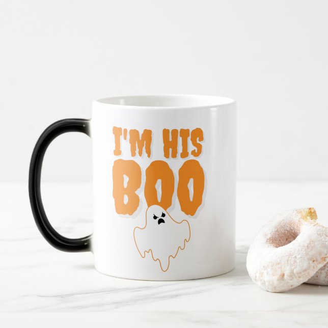 I'm His Boo Funny Ghost Halloween Magic Mug (With Donut)