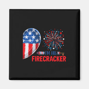 I'm His Firecracker 4th July Funny Couple Costume Magnet