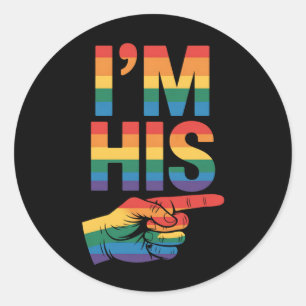 I'm His Gay Couple Matching LGBTQ Pride Classic Round Sticker
