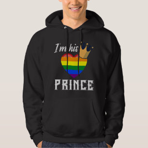 I'm His Prince - LGBTQ Rainbow Heart Gay Boyfriend Hoodie