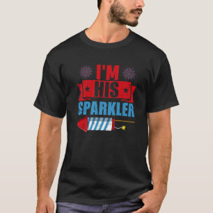I'm His Sparkler Cute 4Th Of July Fireworks Matchi T-Shirt