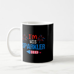 I'm His Sparkler Cute 4th Of July Matching Couple Coffee Mug