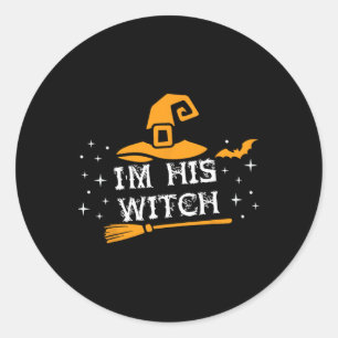 I'm His Witch Matching Couples Halloween Costume F Classic Round Sticker