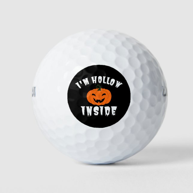I'm Hollow Inside Pumkin Jack O Lantern Golf Balls (Front)
