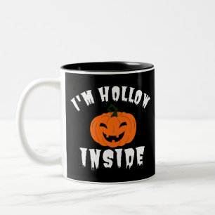I'm Hollow Inside Pumkin Jack O Lantern Two-Tone Coffee Mug