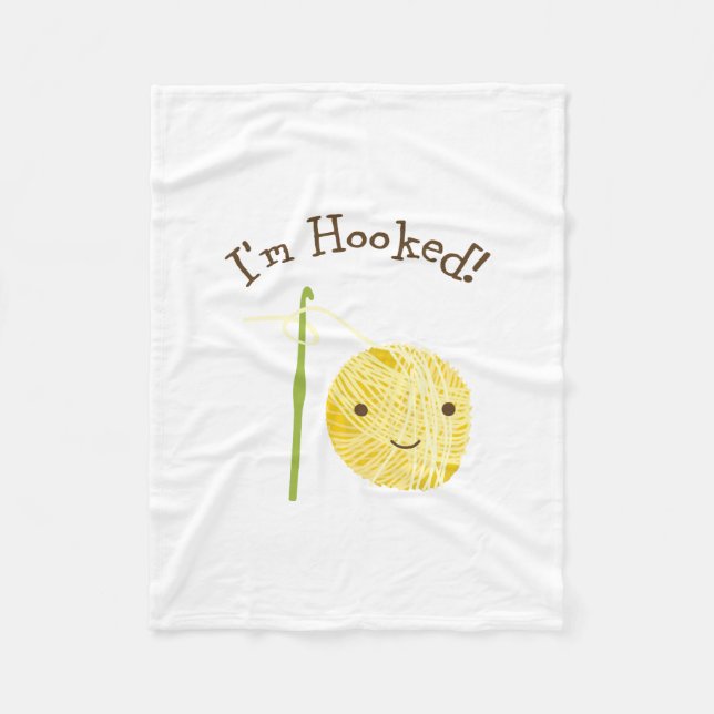 I'm Hooked Fleece Blanket (Front)