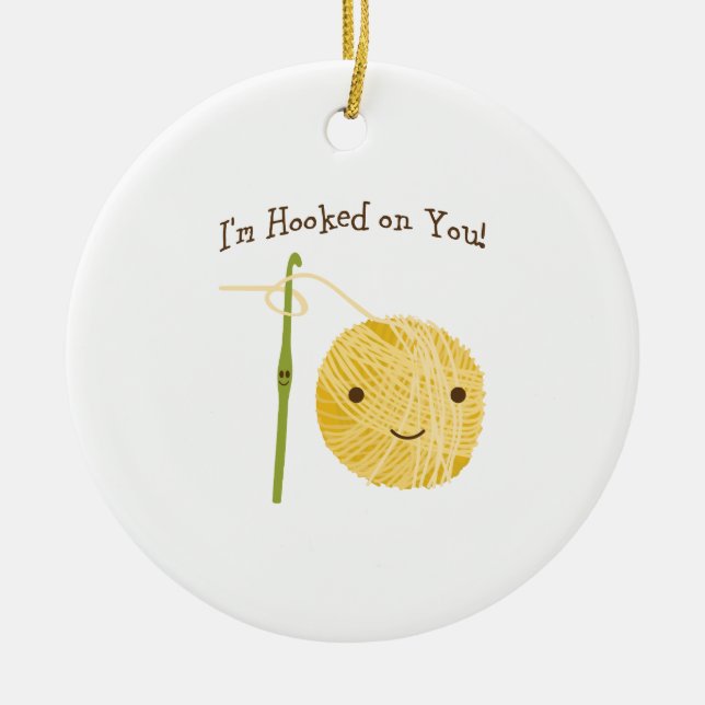 I'm Hooked on You! Ceramic Tree Decoration (Front)