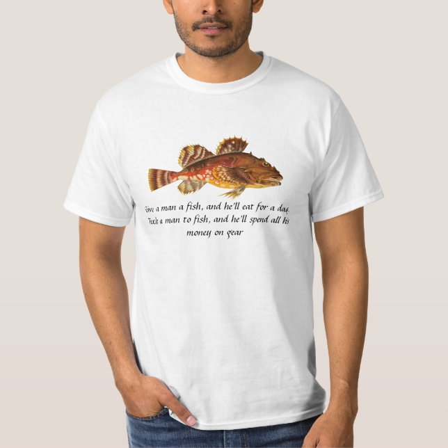 I'm Hooked: T-Shirt with a Fish and Funny Pun (Front)