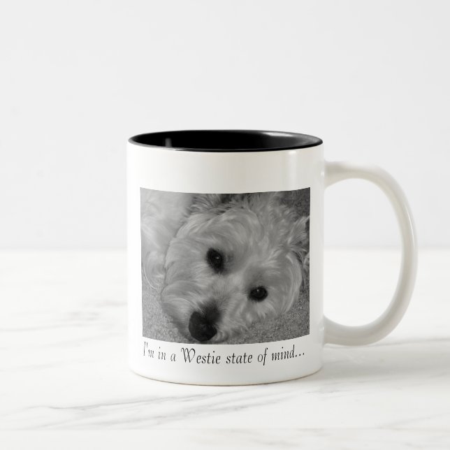 I'm in a Westie state of mind... Two-Tone Coffee Mug (Right)