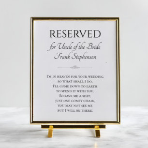 I'm In Heaven For Wedding Uncle of Bride Memorial Poster