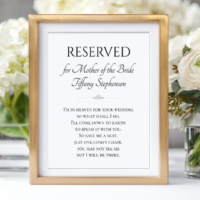 I'm In Heaven Mother of the Bride Memorial Wedding Poster (Creator Uploaded)