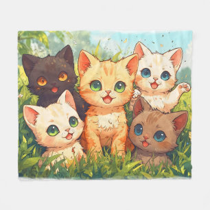 I'm in Kitten Heaven- Cartoon Cat Design Fleece Blanket