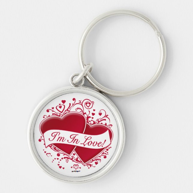 I'm In Love! Red Hearts Key Ring (Front)