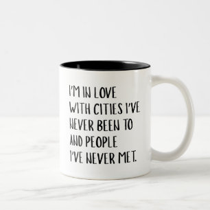I'm In Love With Cities Two-Tone Coffee Mug