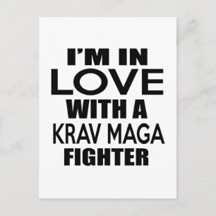 I'M IN LOVE WITH KRAV MAGA FIGHTER POSTCARD