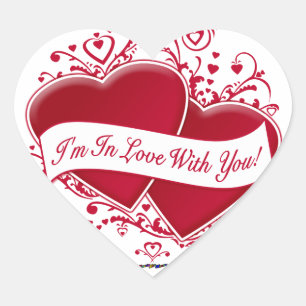 I'm In Love With You! Red Hearts Heart Sticker