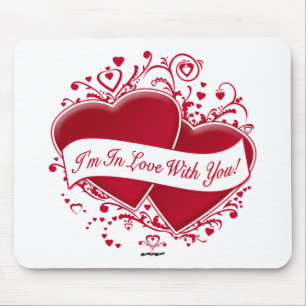 I'm In Love With You! Red Hearts Mouse Pad