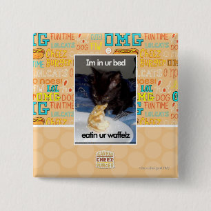 Im in ur bed 15 cm square badge