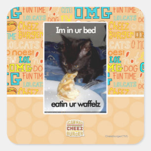Im in ur bed square sticker