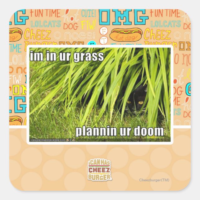 im in ur grass square sticker (Front)