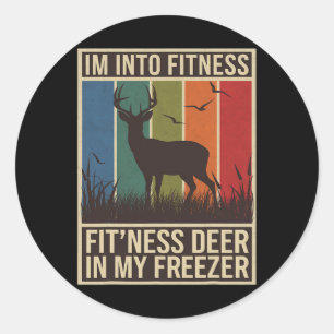 Im Into Fitness Fit Ness Deer Freezer Men Women Hu Classic Round Sticker