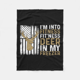 I'm Into Fitness Fitness Deer In My Freezer Deer H Fleece Blanket