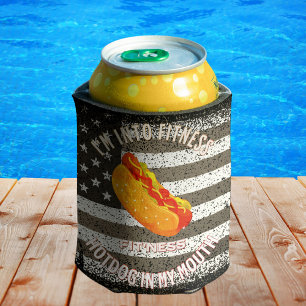 I'm Into Fitness Fit'ness Hotdog In My Mouth  Can Cooler