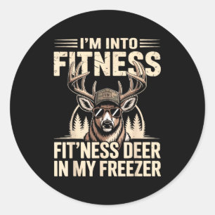 Im Into Fitness Fit'ness My Deer Zer Funny Hunting Classic Round Sticker