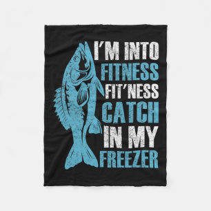 I'm Into Fitness Funny Fishing Fisherman Men Teens Fleece Blanket