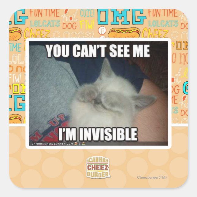 I'm Invisible Square Sticker (Front)