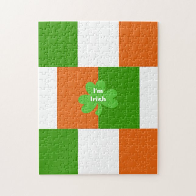 I'm Irish Flag of Ireland Optional Words Jigsaw Puzzle (Vertical)