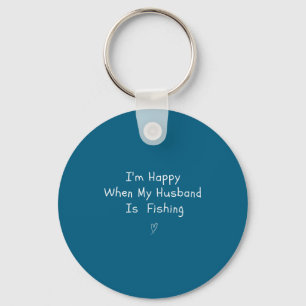 I'm Is Happy When Husband Fishing Key Ring