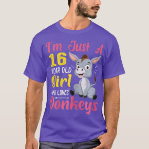 Im Just A 16 Year Old Girl Who Loves Donkeys Funny T-Shirt