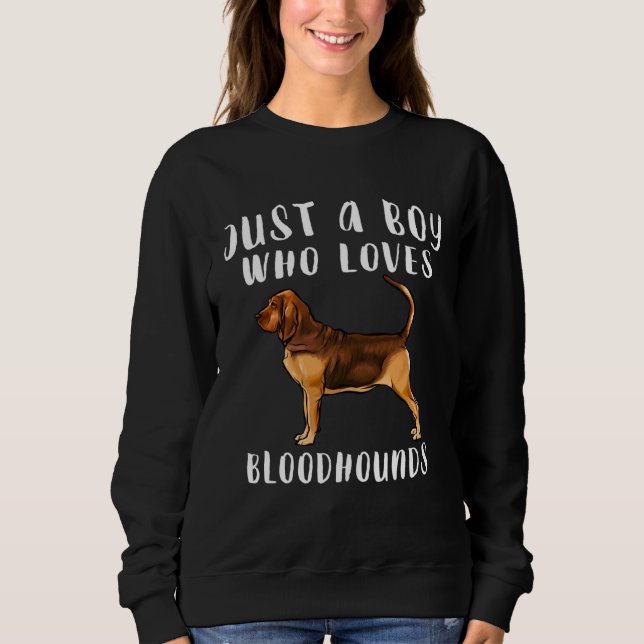 Im Just A Boy Who Loves Bloodhounds Dog Sweatshirt (Front)