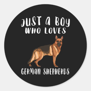 Im Just A Boy Who Loves German Shepherd Classic Round Sticker