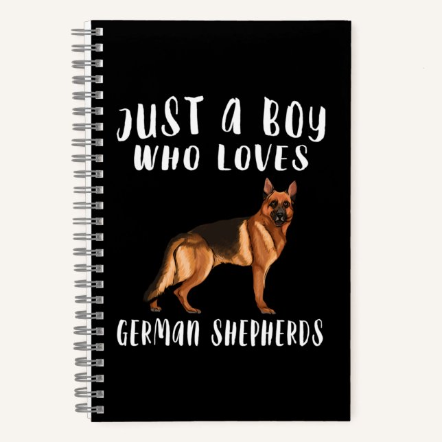 Im Just A Boy Who Loves German Shepherd Notebook (Front)