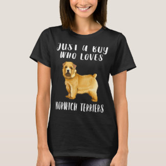 Im Just A Boy Who Loves Norwich Terriers Dog T-Shirt