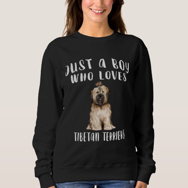 Im Just A Boy Who Loves Tibetan Terriers Dog Sweatshirt (Front)