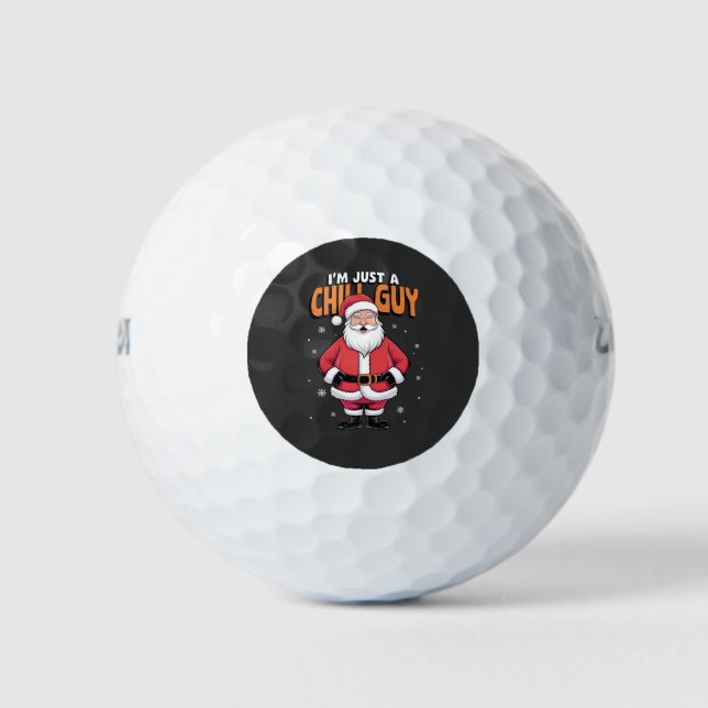 I'm Just a Chill Guy Meme Christmas Funny 2025 Golf Balls (Front)