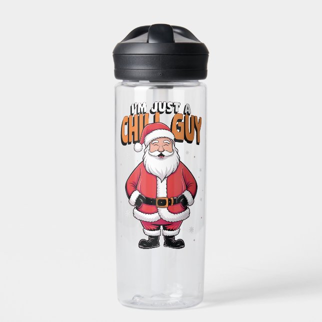 I'm Just a Chill Guy Meme Christmas Funny 2025 Water Bottle (Front)