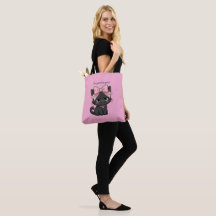 I'm Just A Girl Black Cat Bow Tote Bag