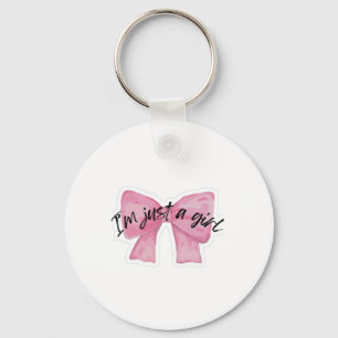 I'm Just A Girl Bow Aluminium Keychain