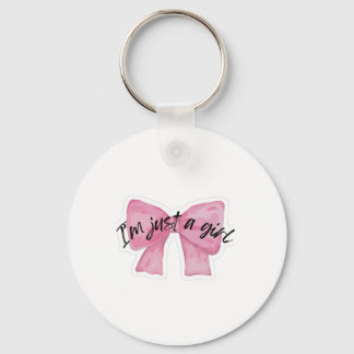 I'm Just A Girl Bow Aluminium Keychain