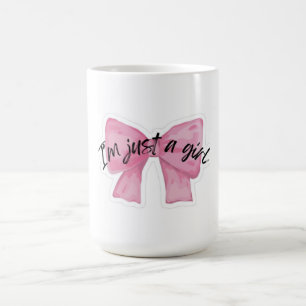 I'm Just A Girl Bow Coffee Mug  Cute Coquette  Mug
